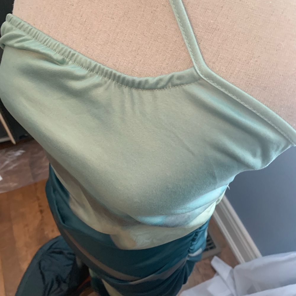 🏖️Last chance, 
NWT SHEIN Green and Blue One Shoulder Bodycon Dress - Picture 5 of 6
